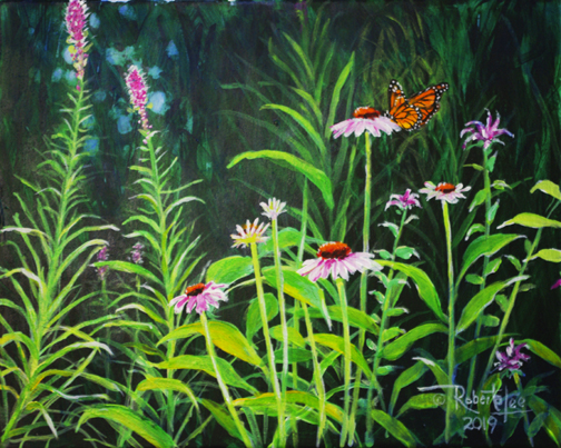 Coneflowers & Monarch