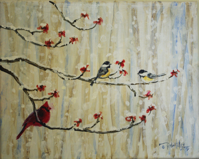 March Snow - Chickadees